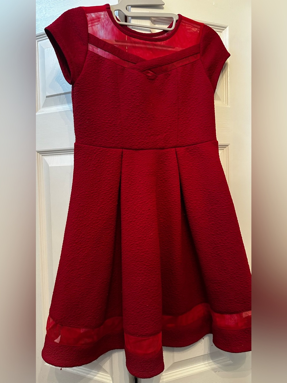 Girls Red Fit-and-Flare Holiday Dress